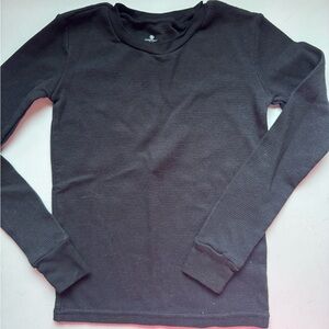 Championship Kids Black Waffle Knit Top Size 10/12